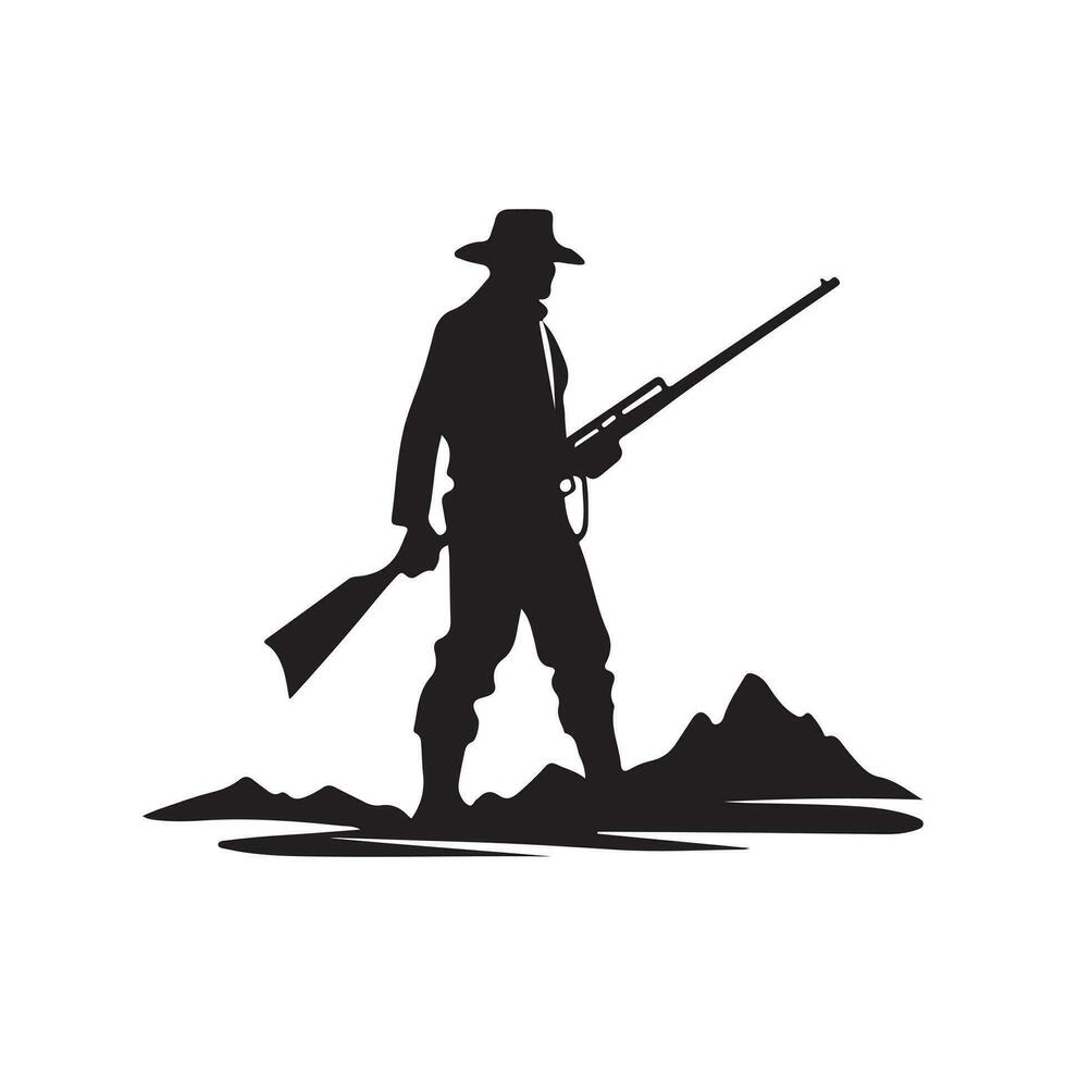 Hunter Silhouette Logo vector