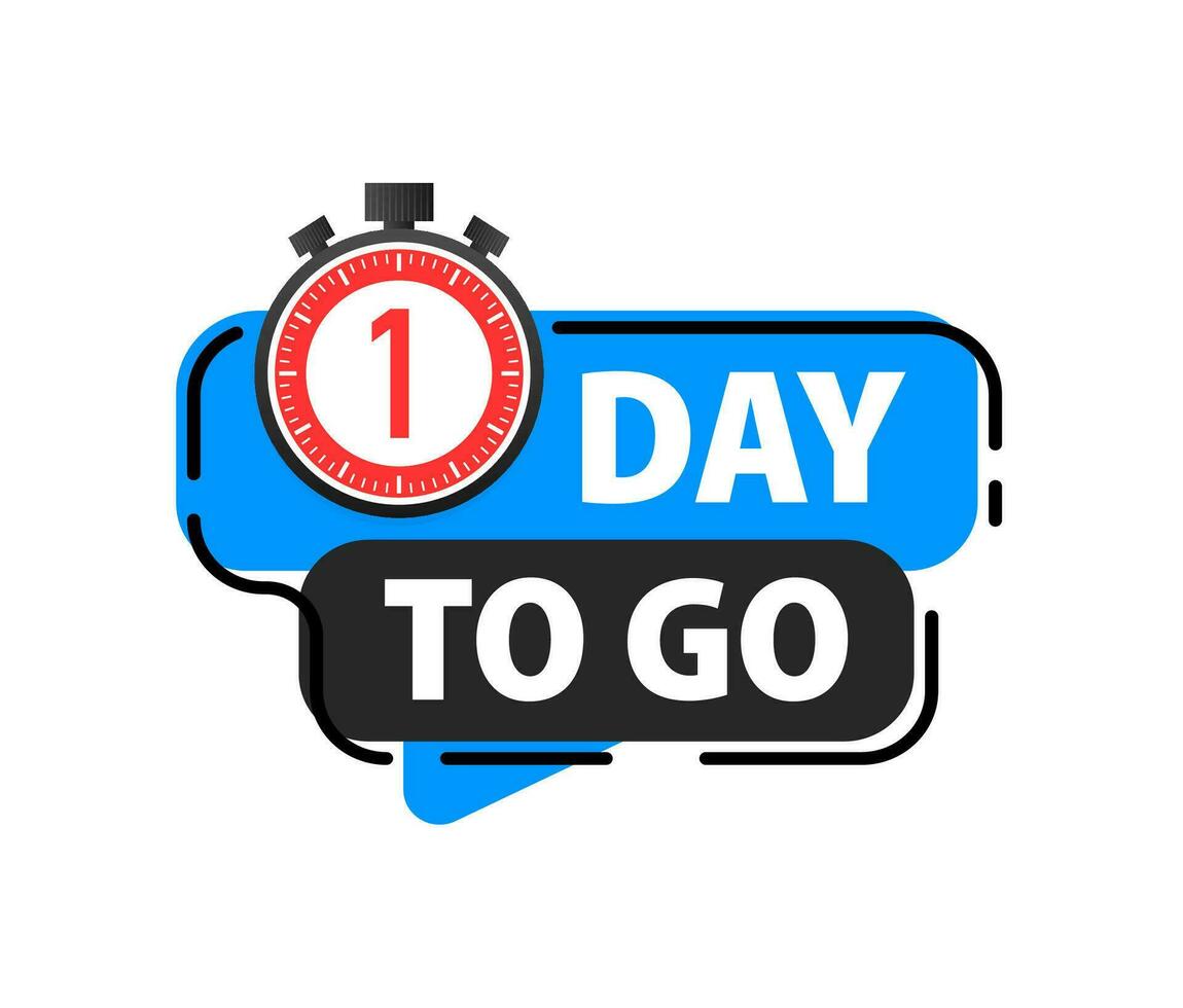 1 Day to go icon. Days Left Badges. Offer countdown date number. Timer, Hourglass icon. vector