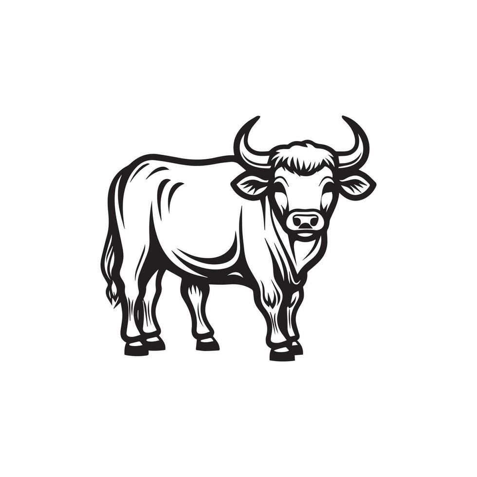 Bull Logo Design Illustration vector