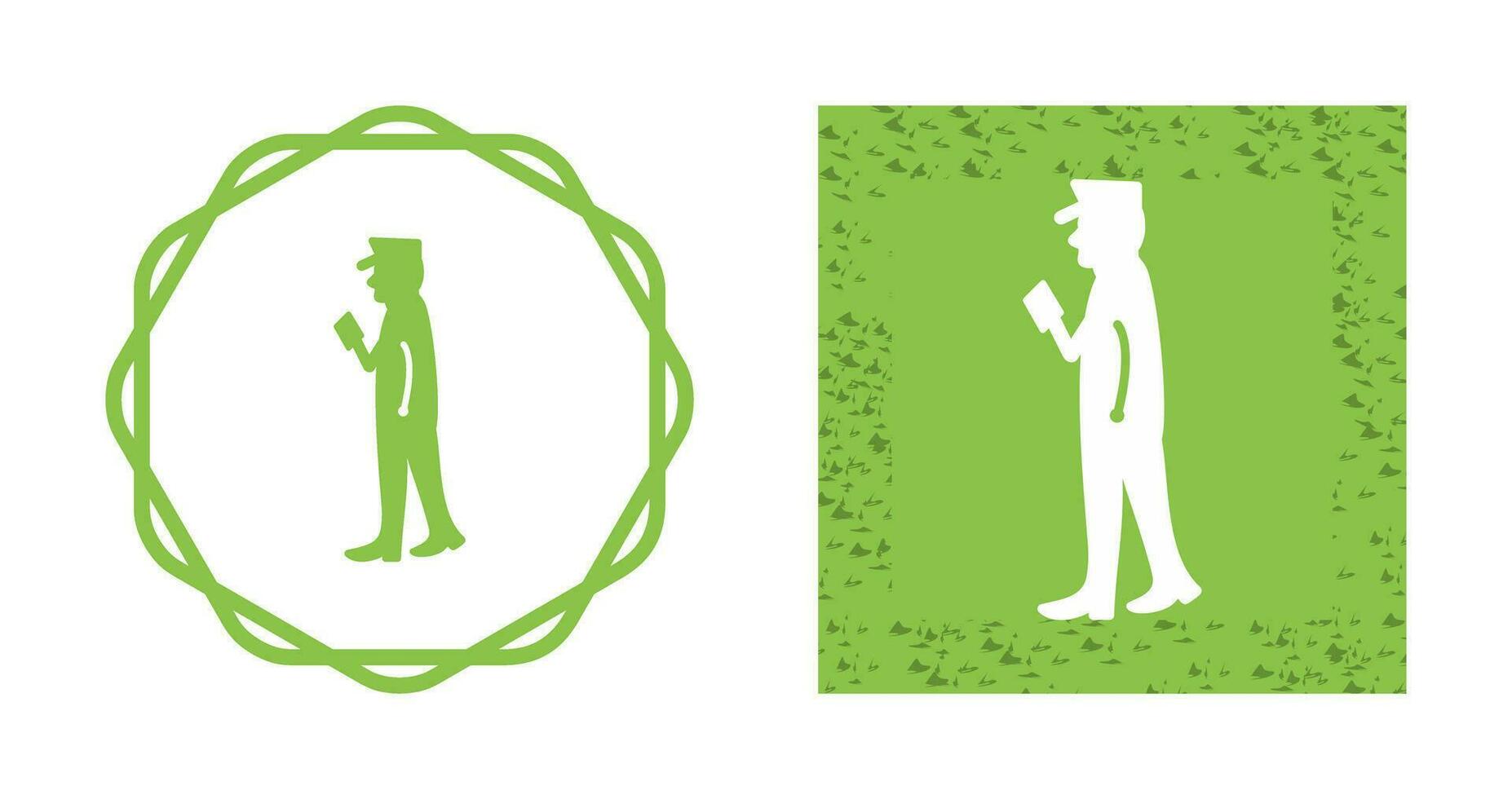 Guard Checking Passport Vector Icon
