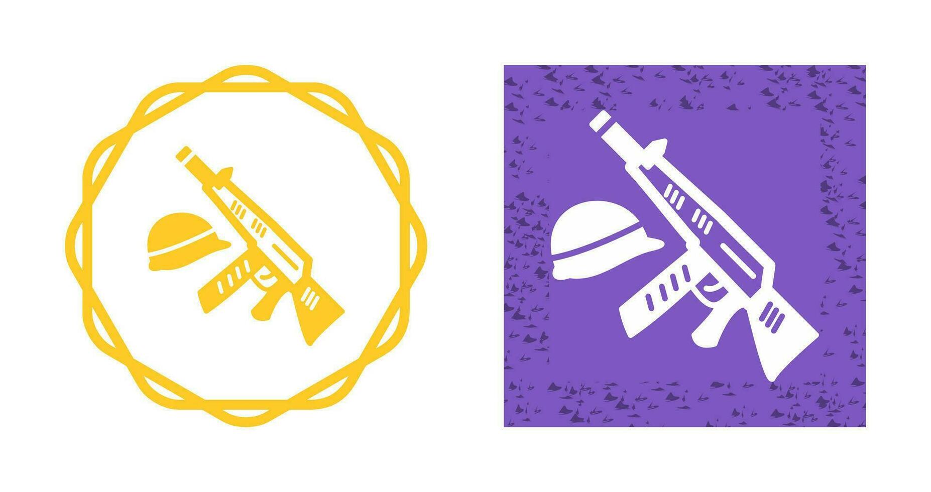 Gun and Helmet Vector Icon