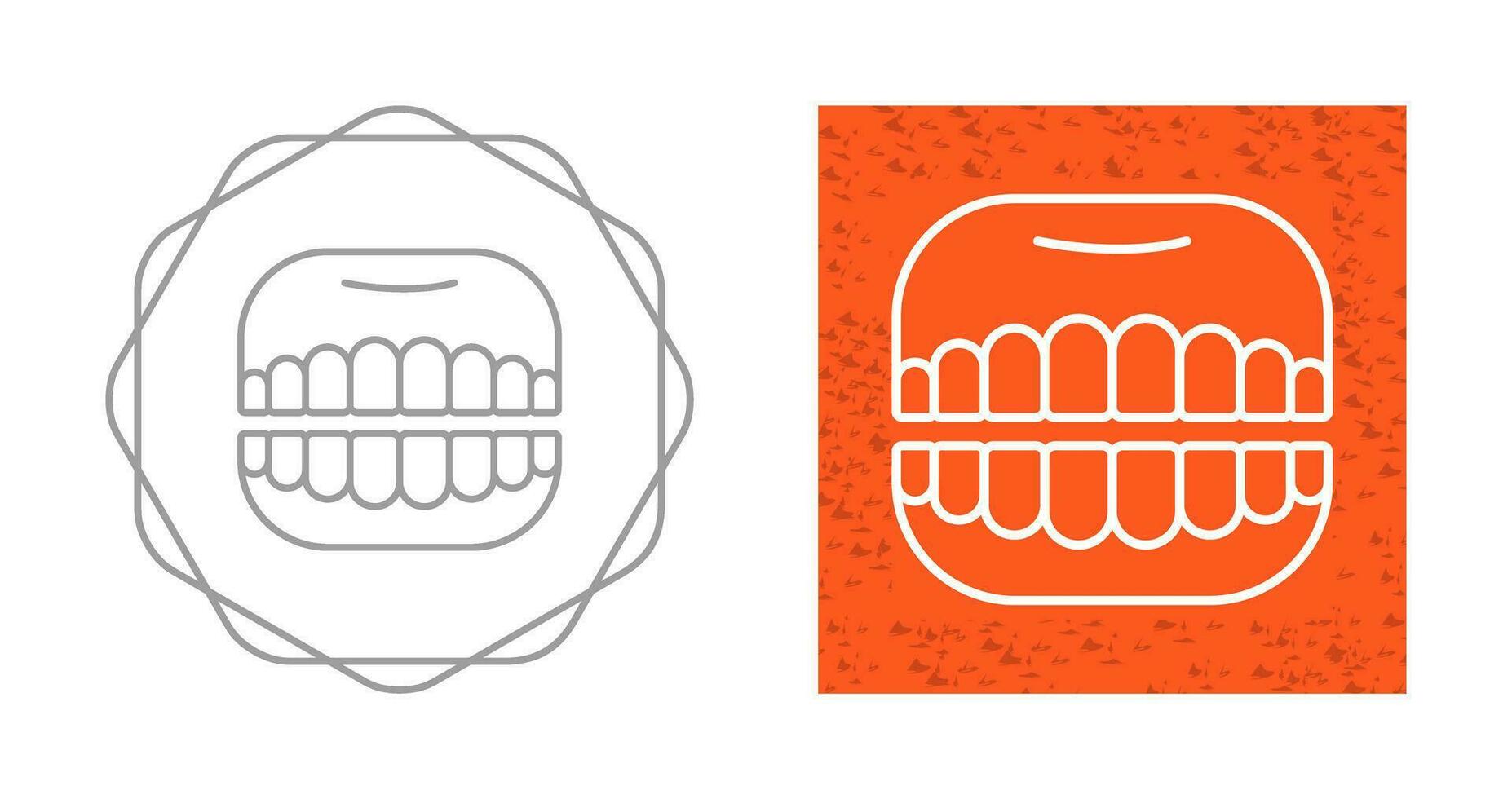 icono de vector de dentadura postiza