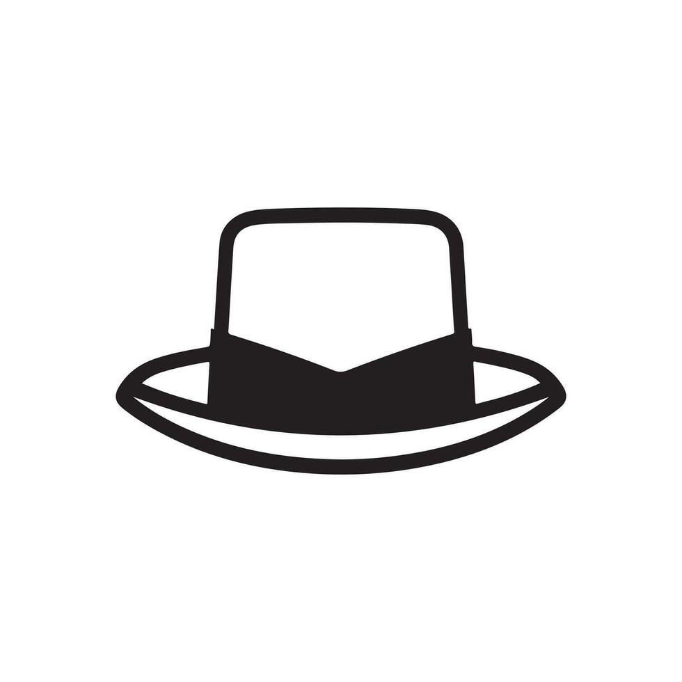 sombrero negro y blanco icono vector