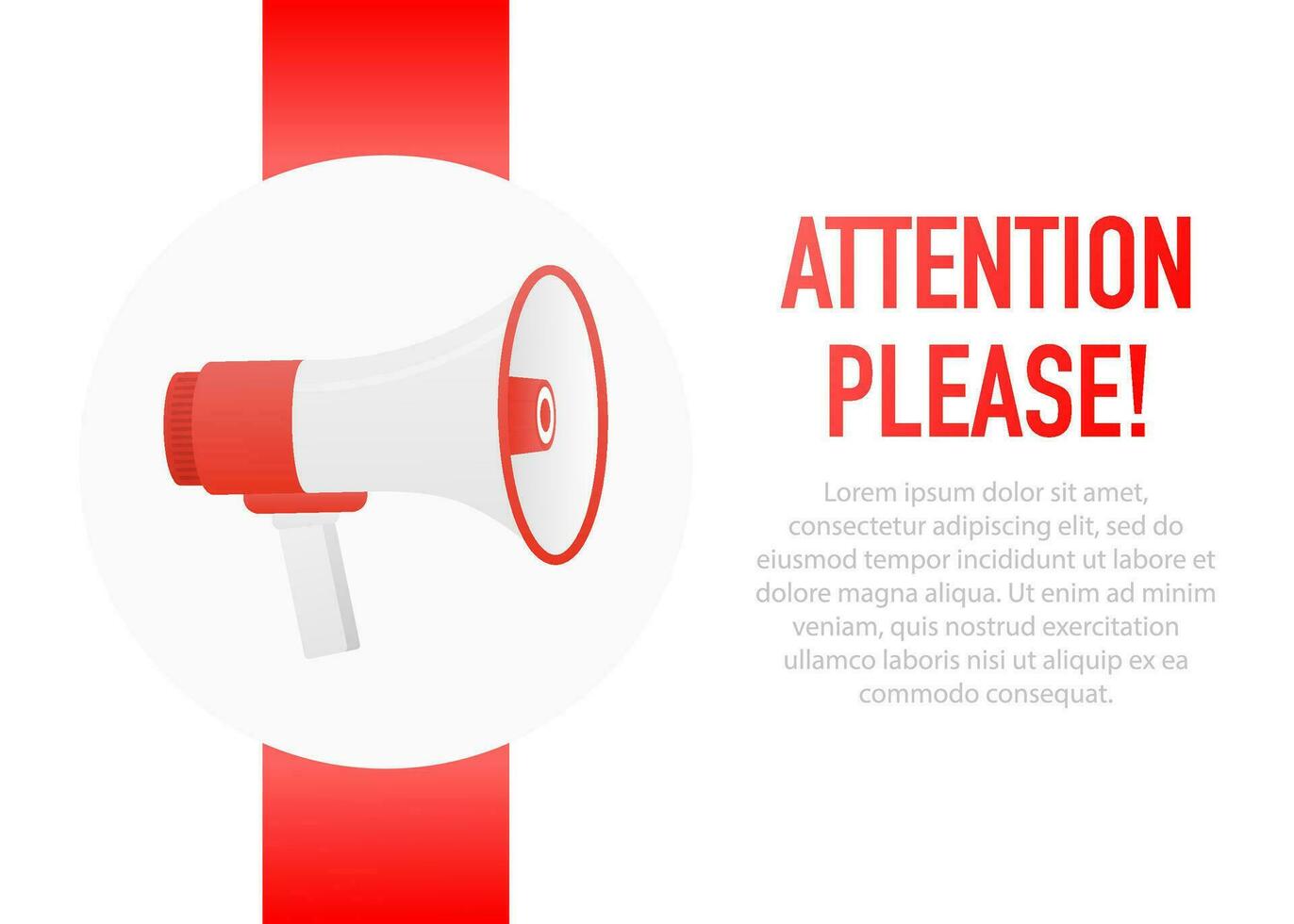 Attention please concept vector illustration of important announcement.