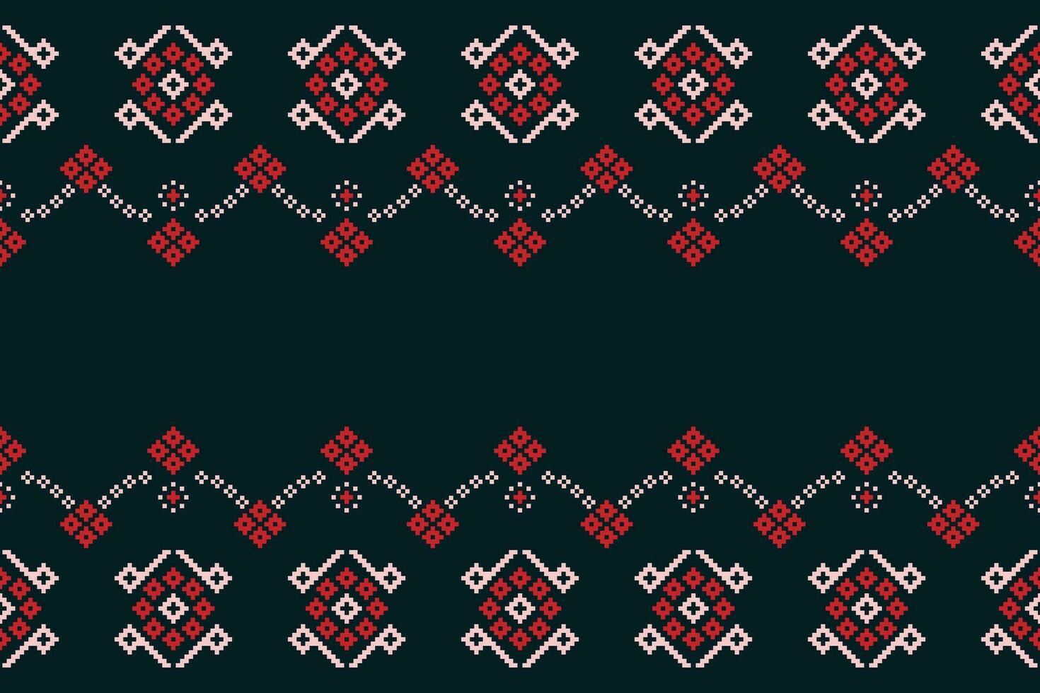 Ethnic geometric fabric pattern Cross Stitch.Ikat embroidery Ethnic oriental Pixel pattern blue background. Abstract,vector,illustration. Texture,clothing,frame,decoration,motifs,silk wallpaper. vector