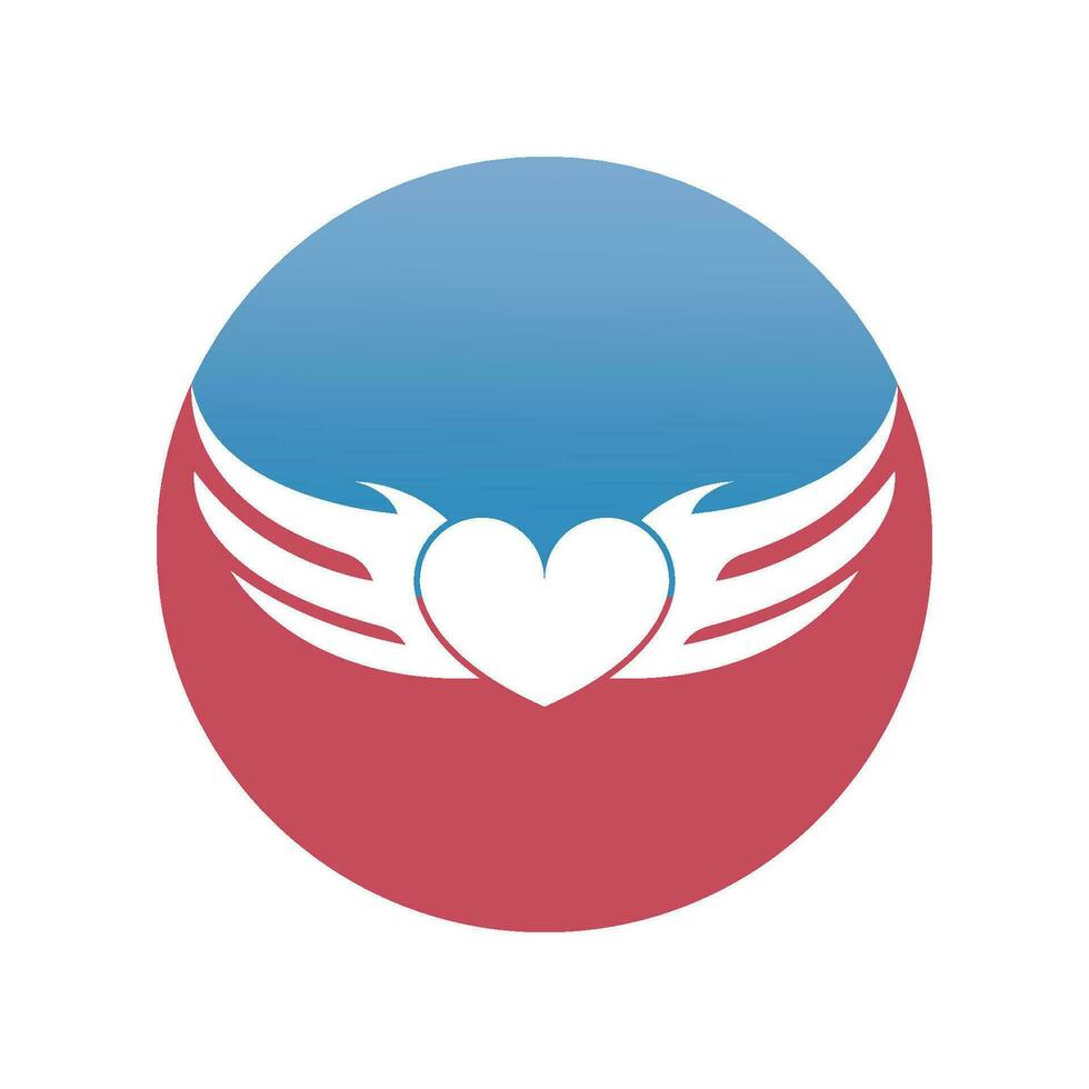 winged heart icon vector