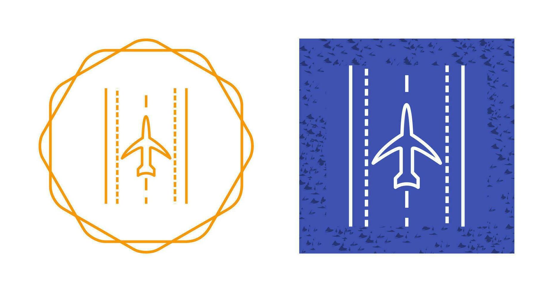 Plane on Runway Vector Icon