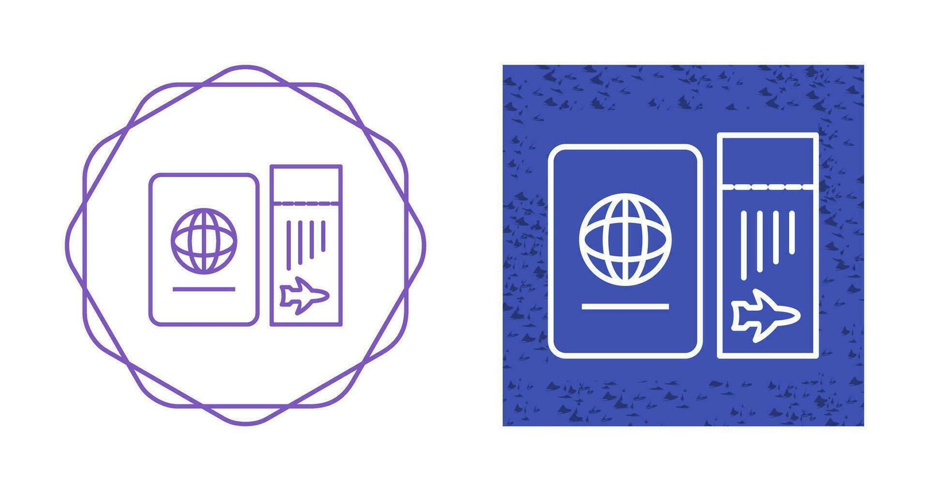 Ticket and Passport Vector Icon