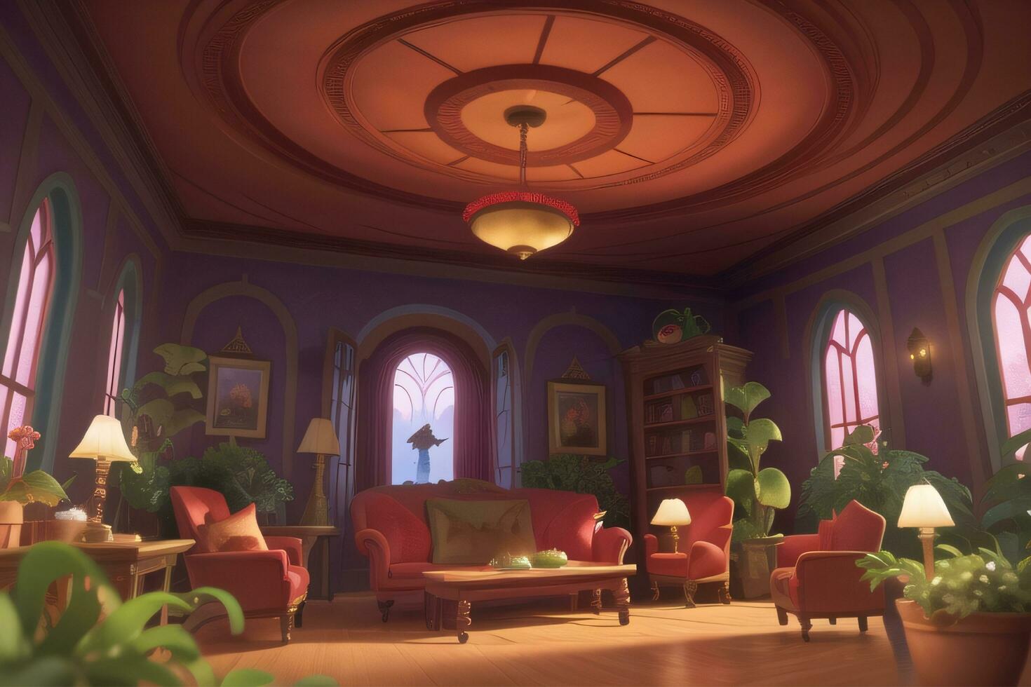 Interior living room design, generative AI photo