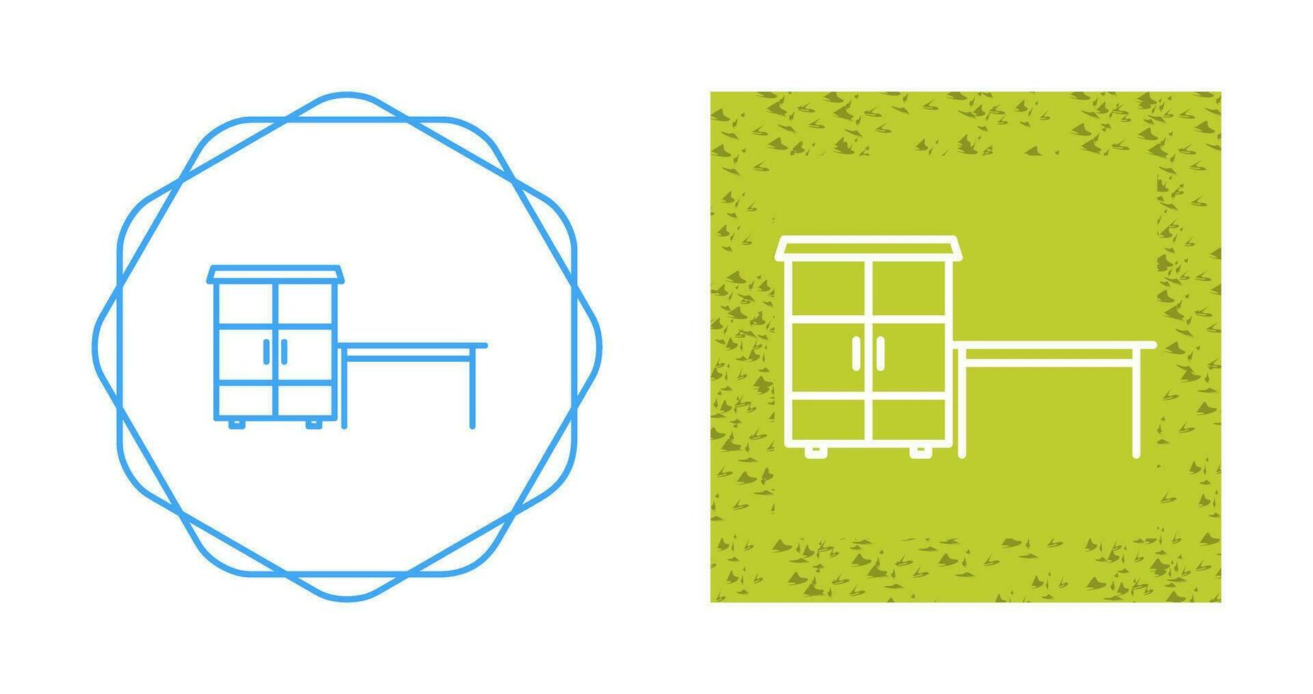 Table with Shelves Vector Icon