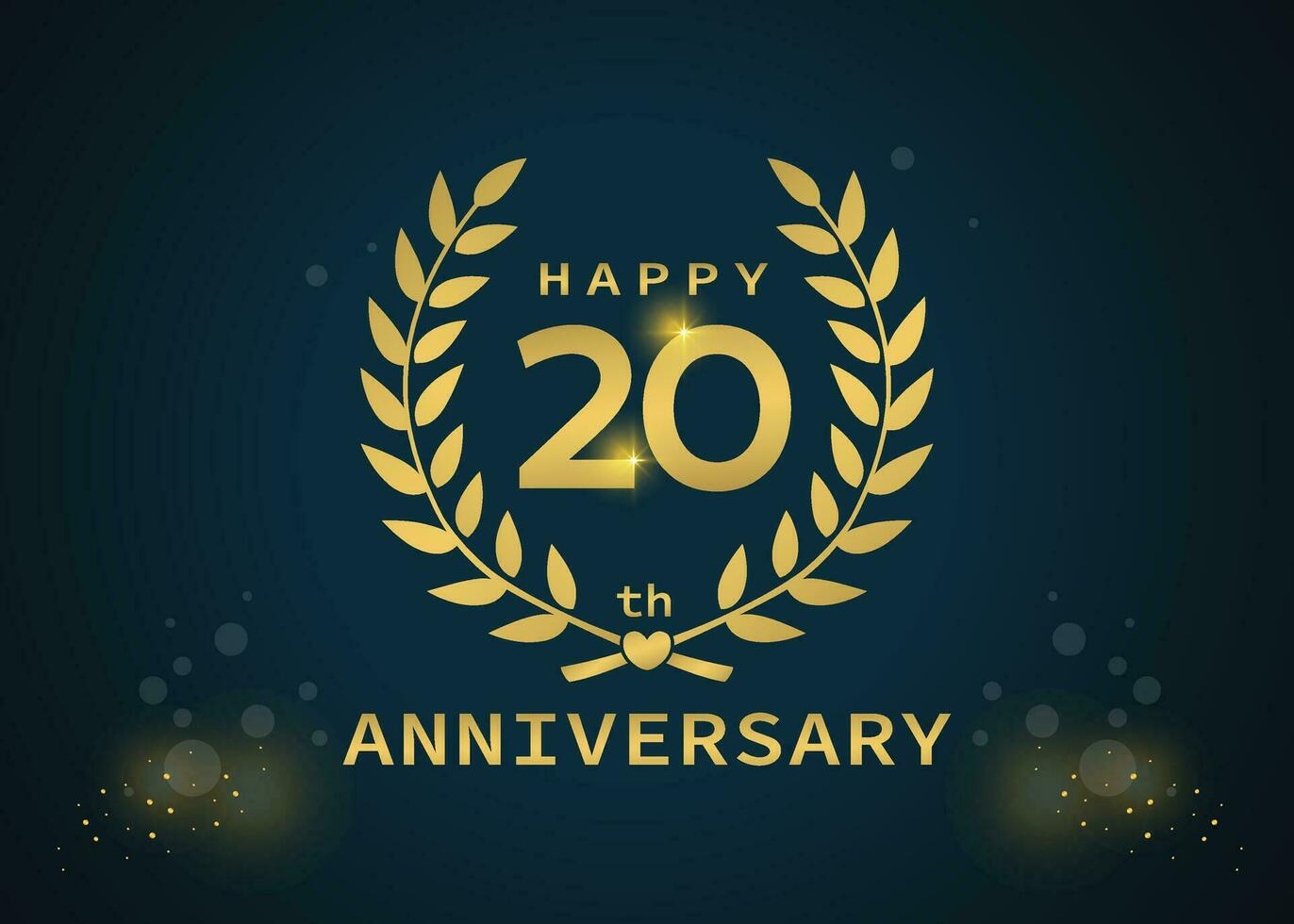 20th year's Happy Anniversary vector