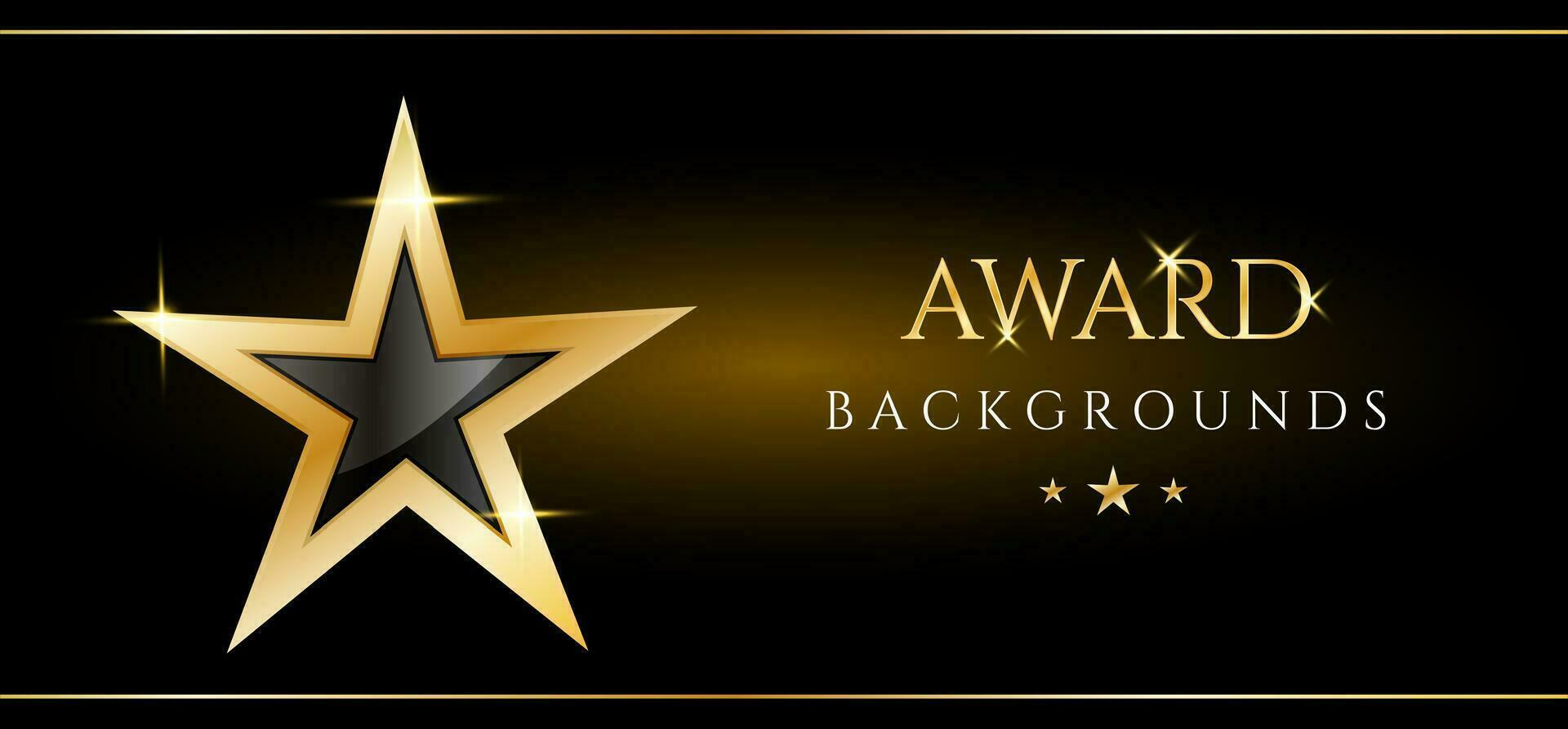 Award ceremony luxurious vector background with golden star