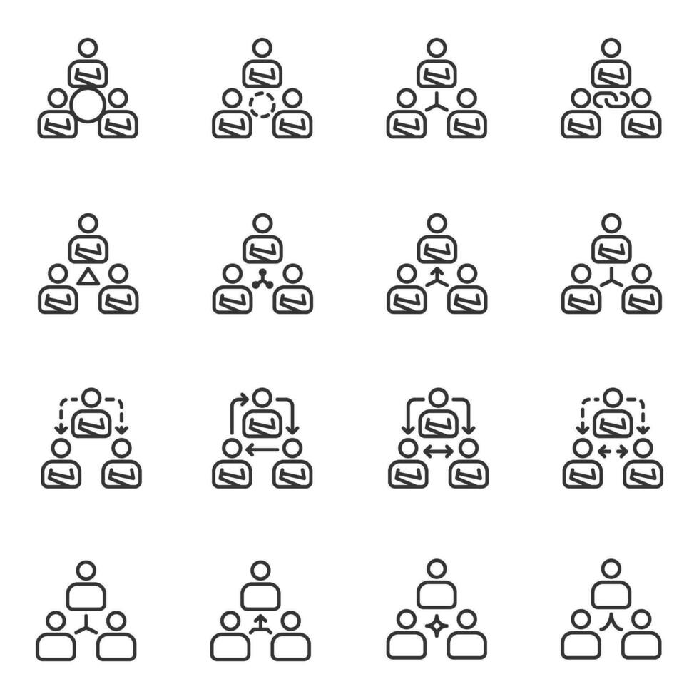 people business delegate icons  line vector ,team , workflow , design elements pictograms wed logo and infographics