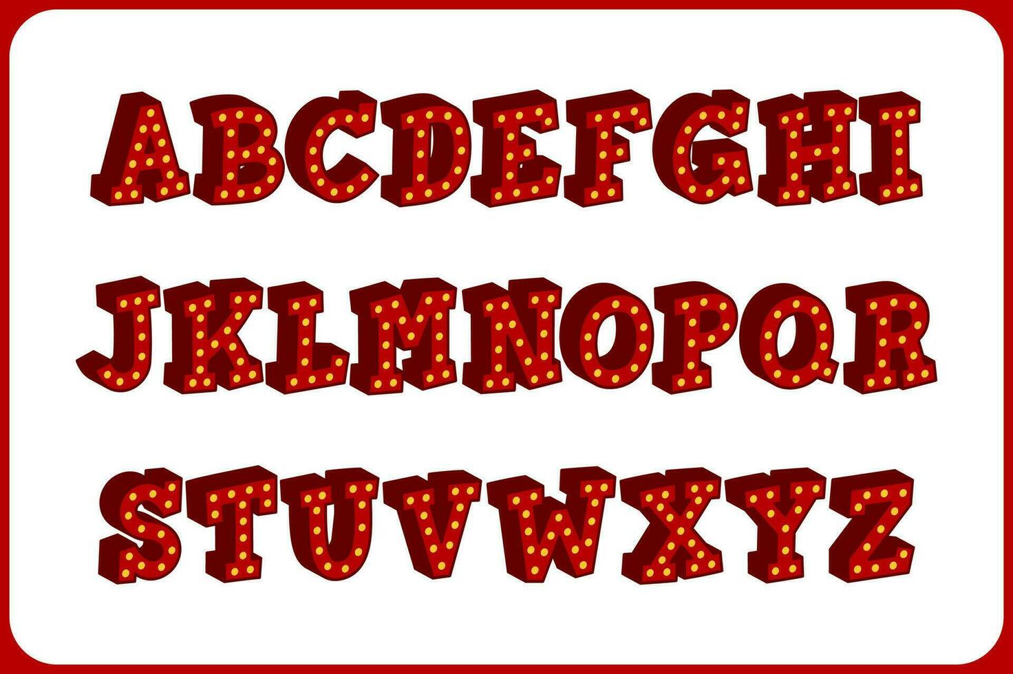 Versatile Collection of Retro Show Alphabet Letters for Various Uses vector