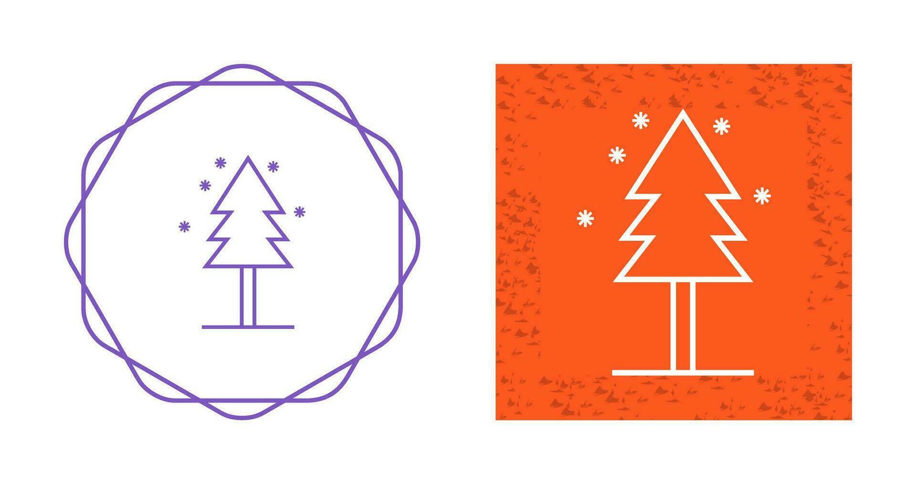 árbol en el icono de vector de nieve