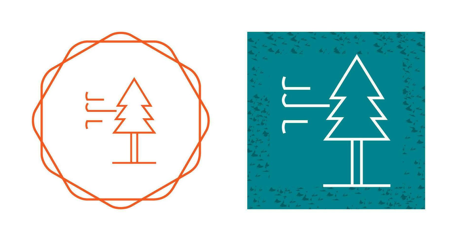 Tree with Wind Vector Icon