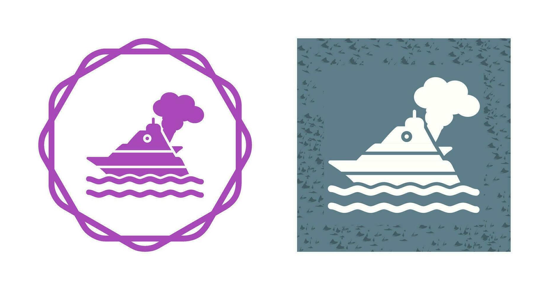 icono de vector de contaminación de barco