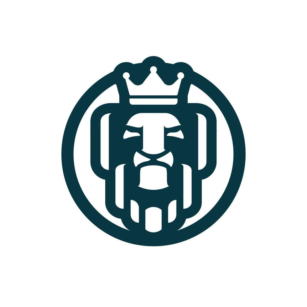 león Rey cara cabeza moderno sencillo logo diseño vector