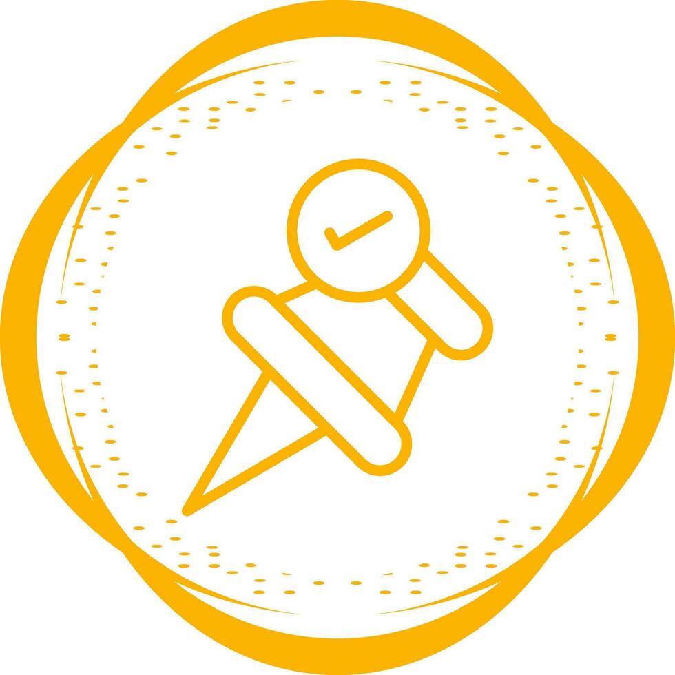 Pushpin with checkmark Vector Icon