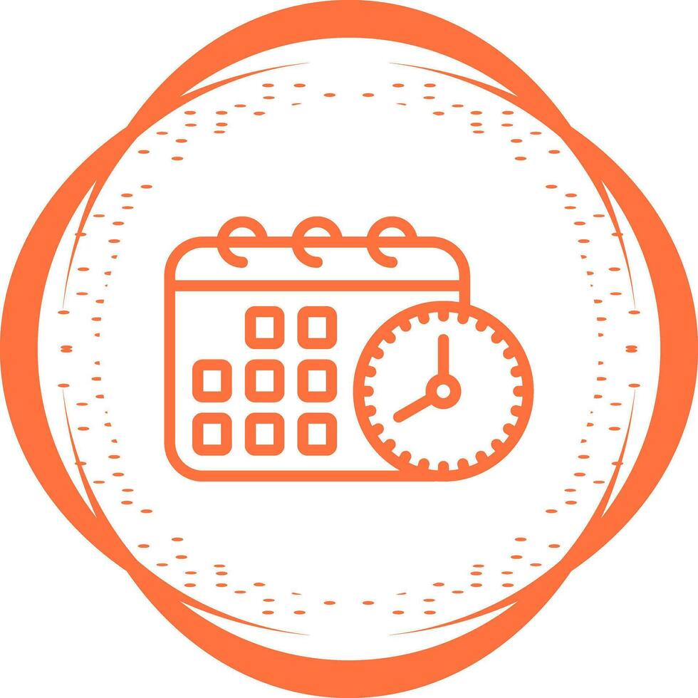 Calendar with clock Vector Icon