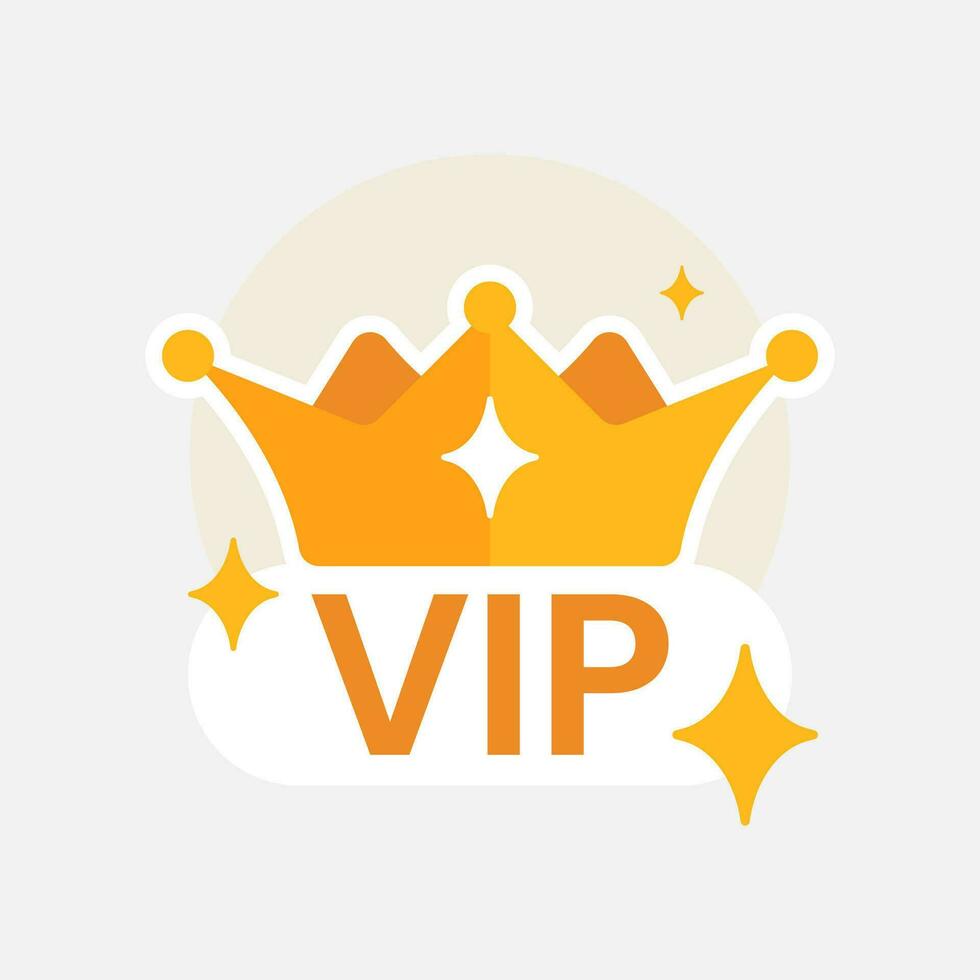 VIP emblema, prima cuenta usuario concepto ilustración plano diseño vector eps10. moderno gráfico elemento para aterrizaje página, vacío estado ui, infografía, icono