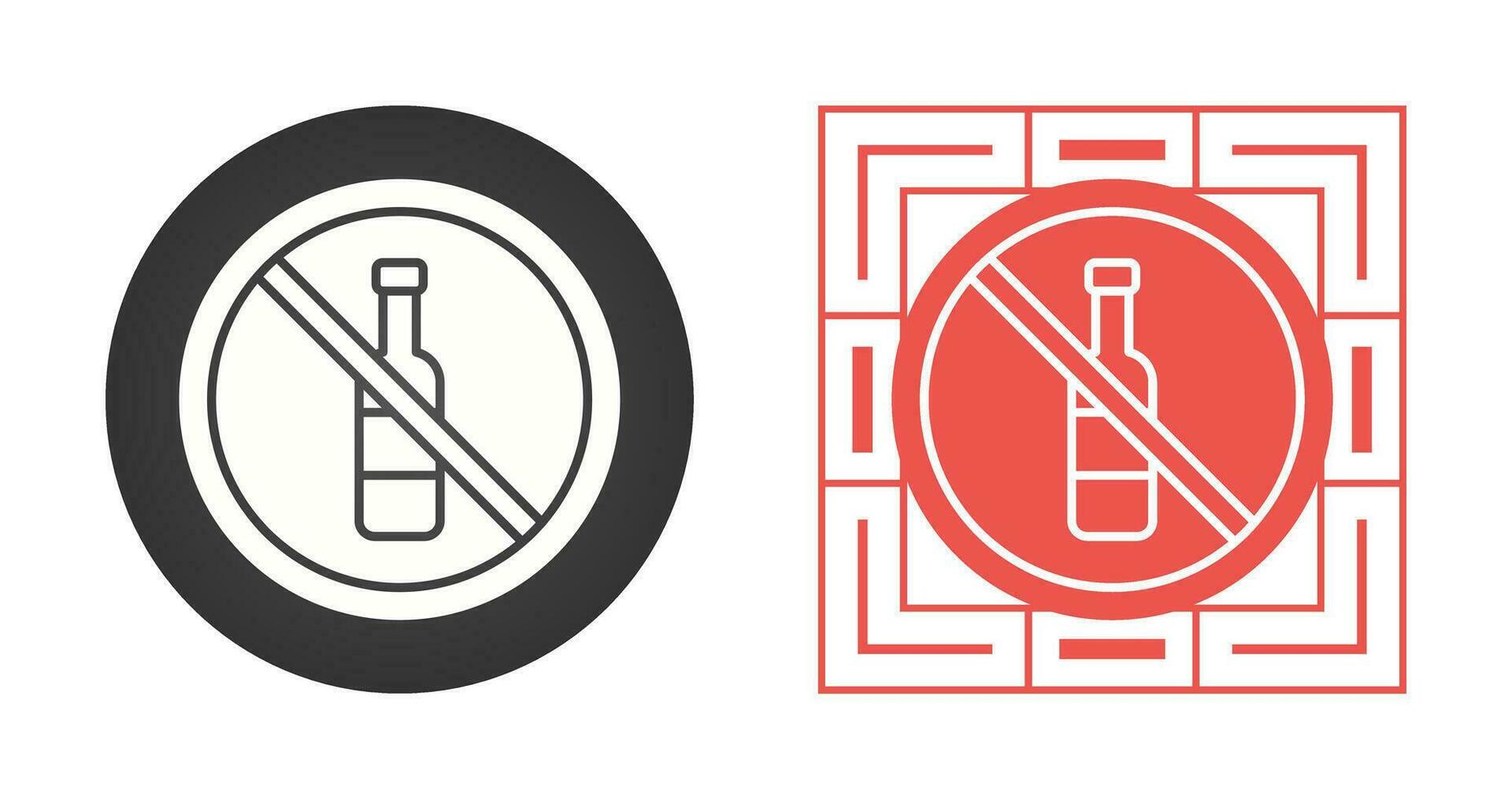 sin icono de vector de alcohol