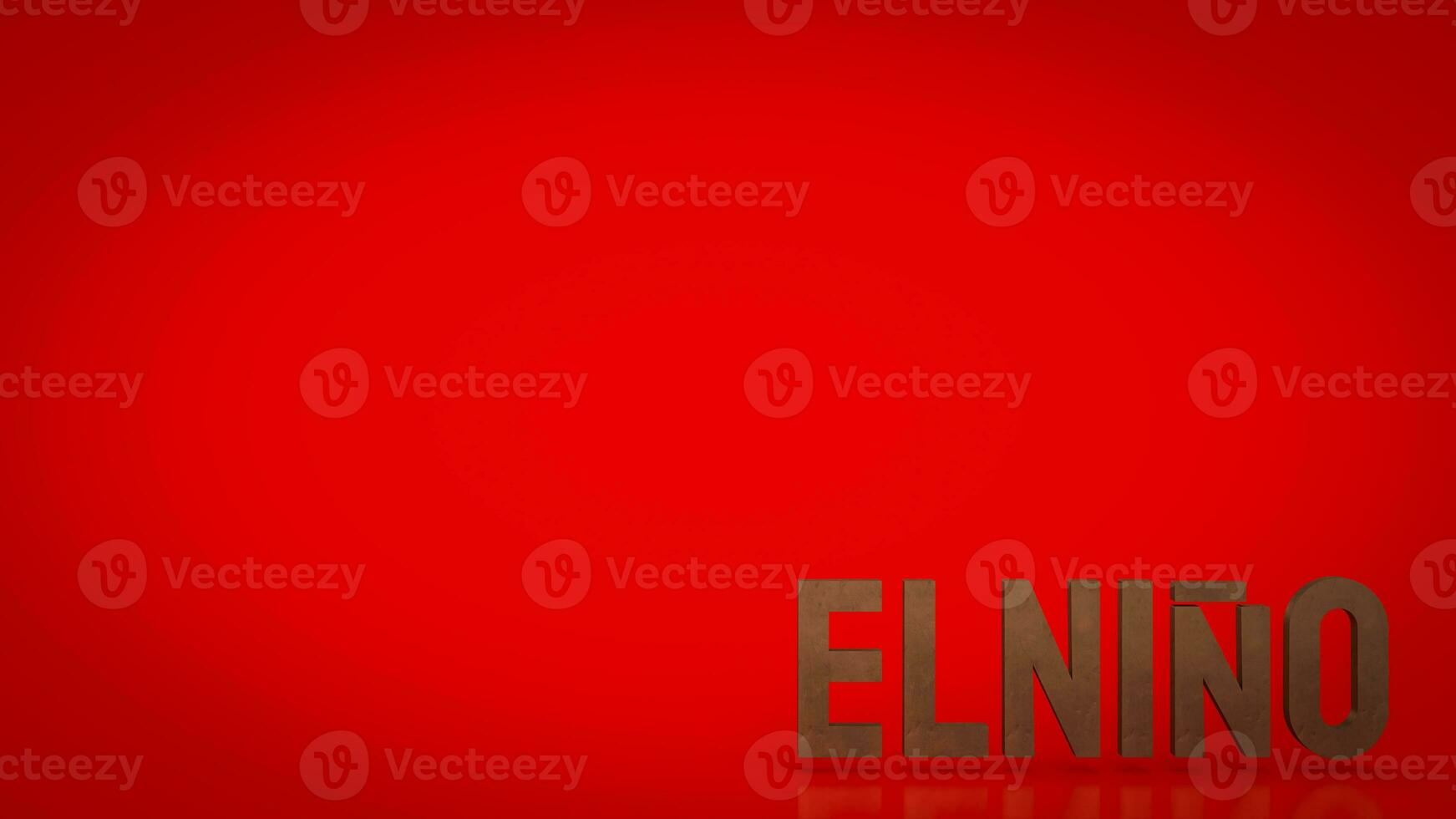 The El Nino text on red Background  3d rendering photo