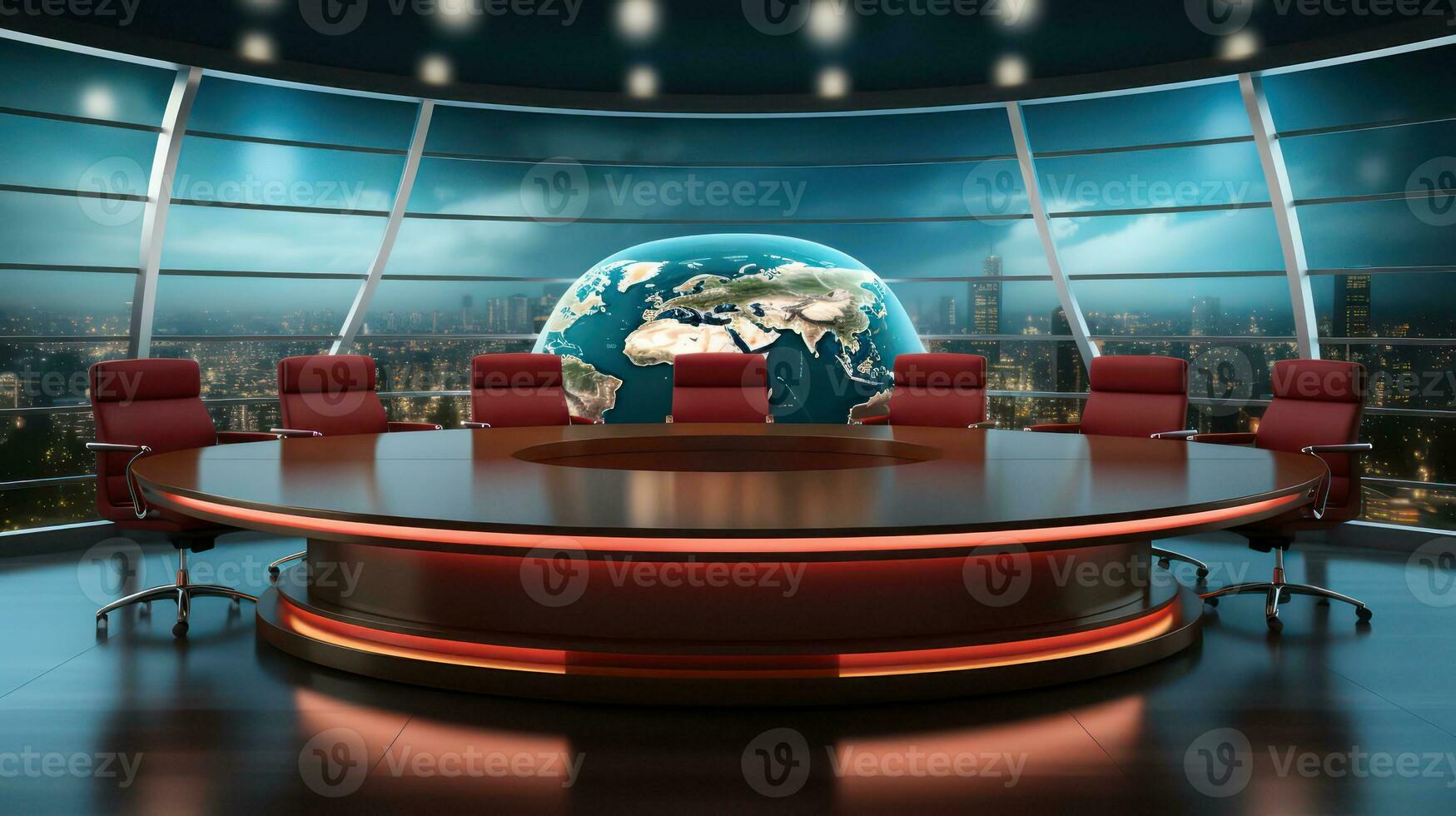 News Studio Background Generic Setting for News Anchor photo