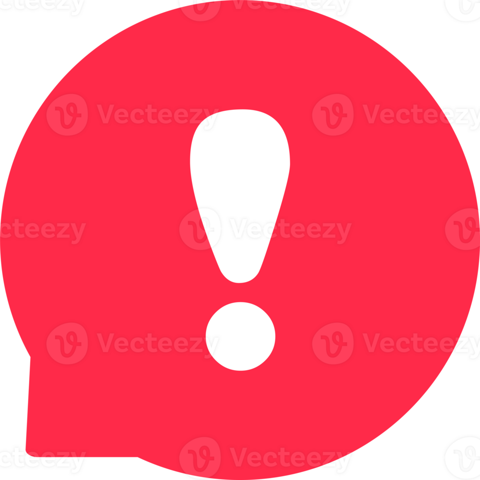 exclamation icône attention logo avertissement discours bulle important rond marquer. png