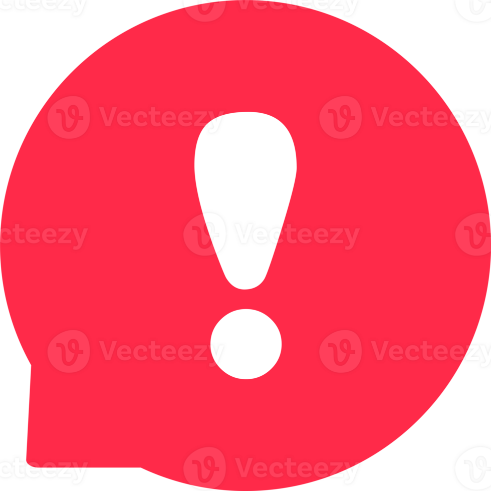 Exclamation icon attention logo warning speech bubble important round mark. png