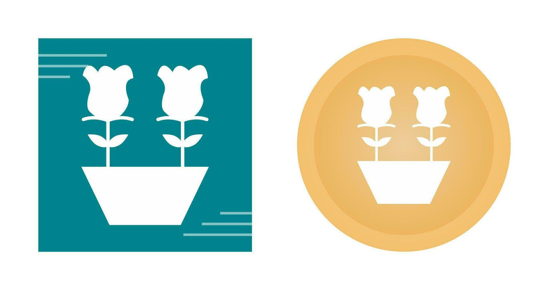 Tulips in Pot Vector Icon