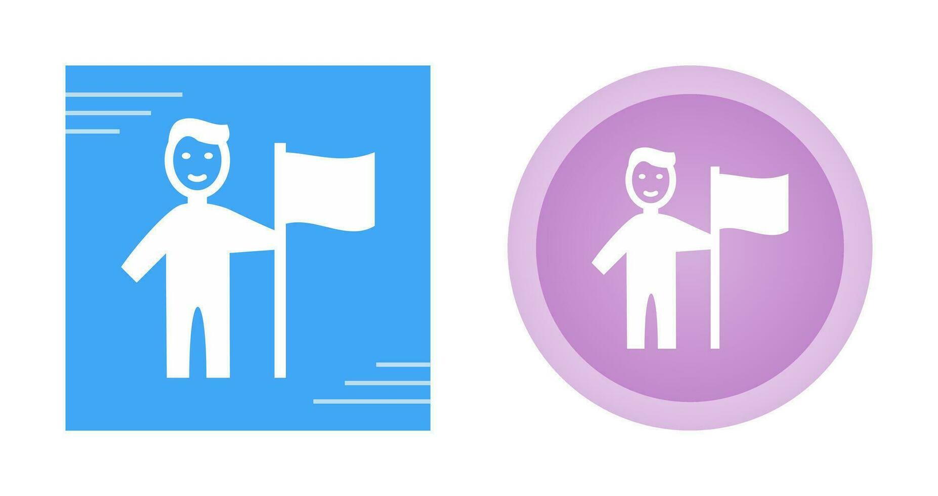 Man setting Flag Vector Icon