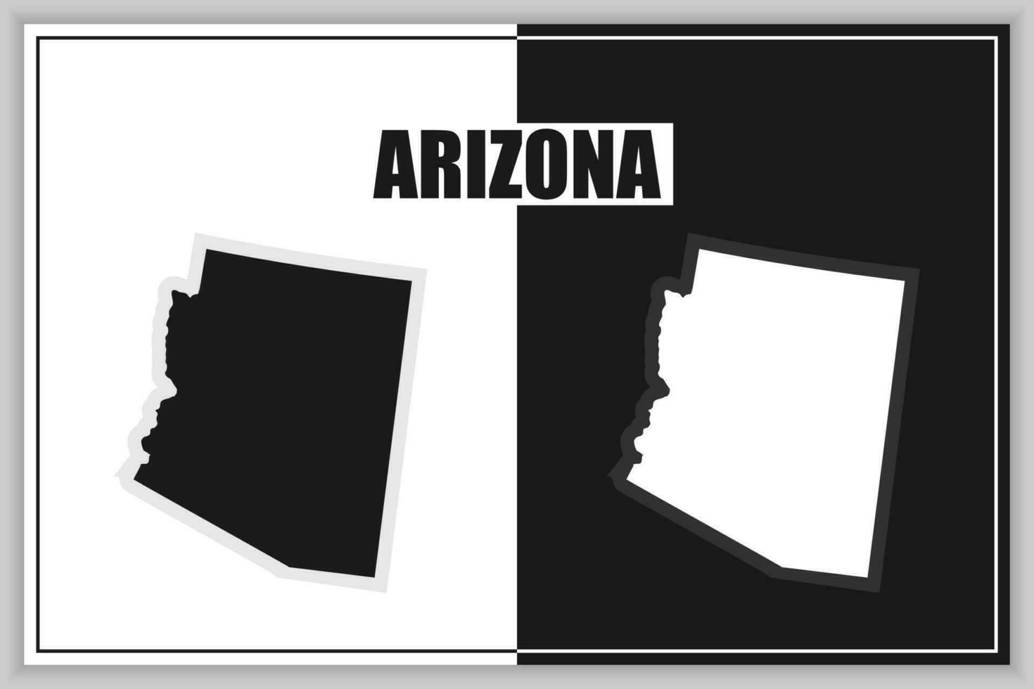 Flat style map of State of Arizona, USA. Arizona outline. Vector illustration