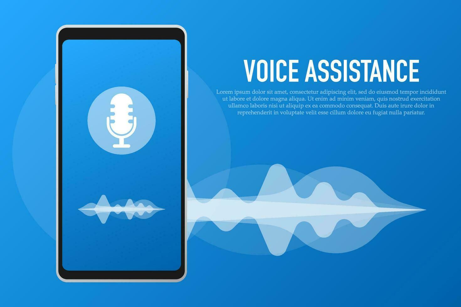 Voice assistant and voice recognition concept. vector