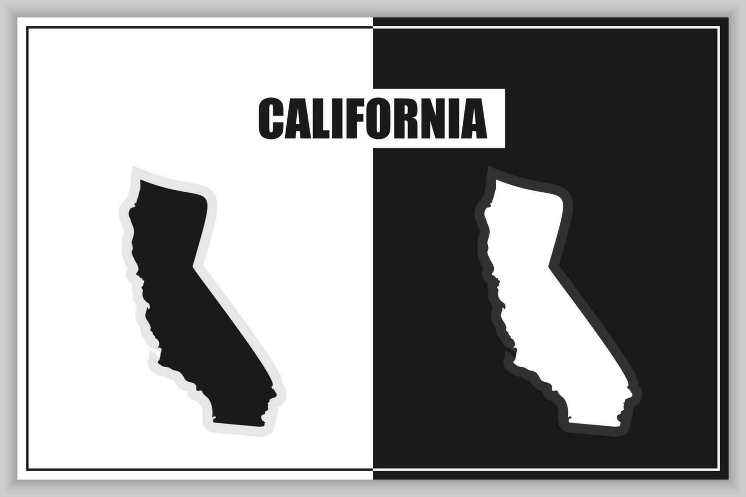 plano estilo mapa de estado de California, EE.UU. California describir. vector ilustración