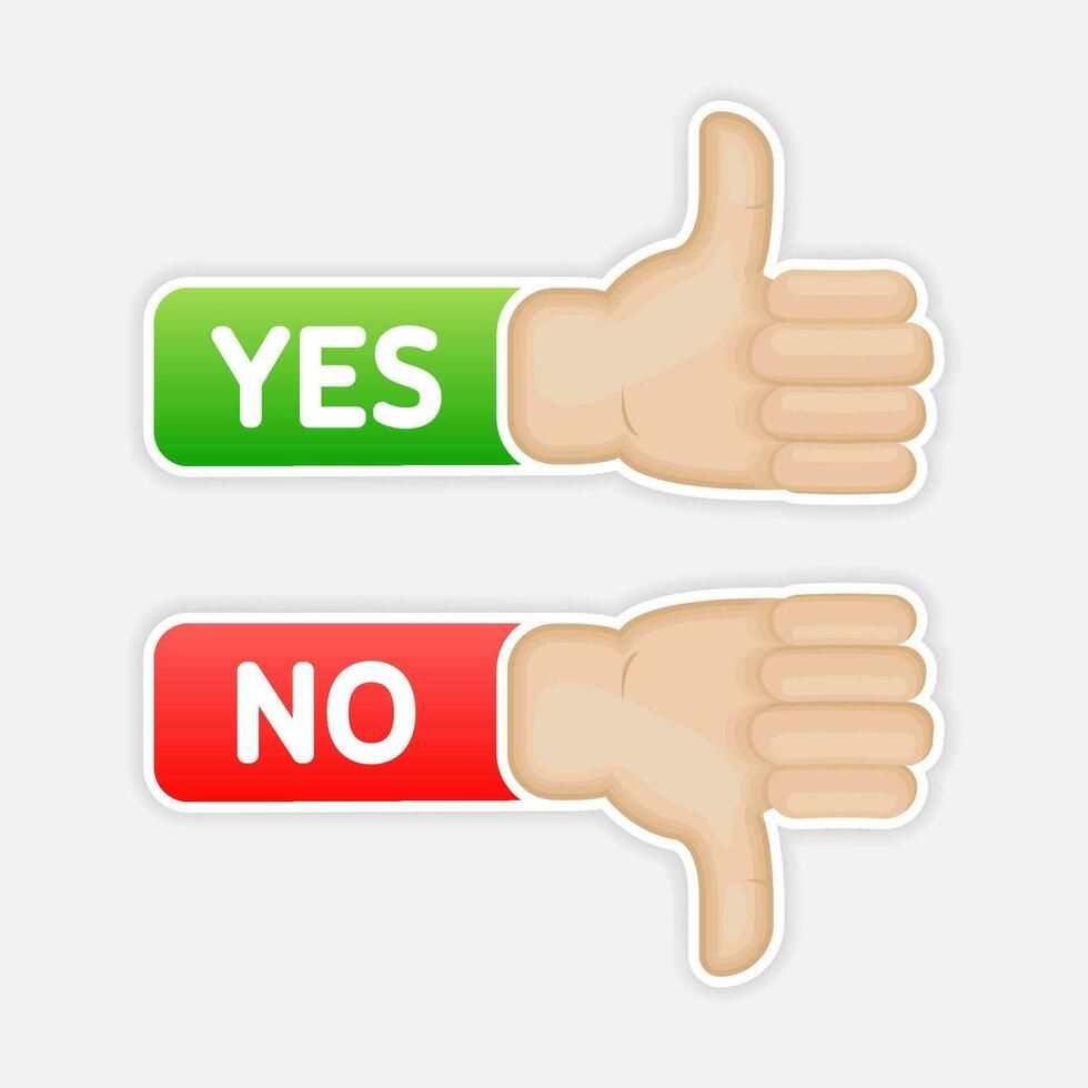 Check mark button with yes and no. Flat simple style trend modern red and green checkmark vector