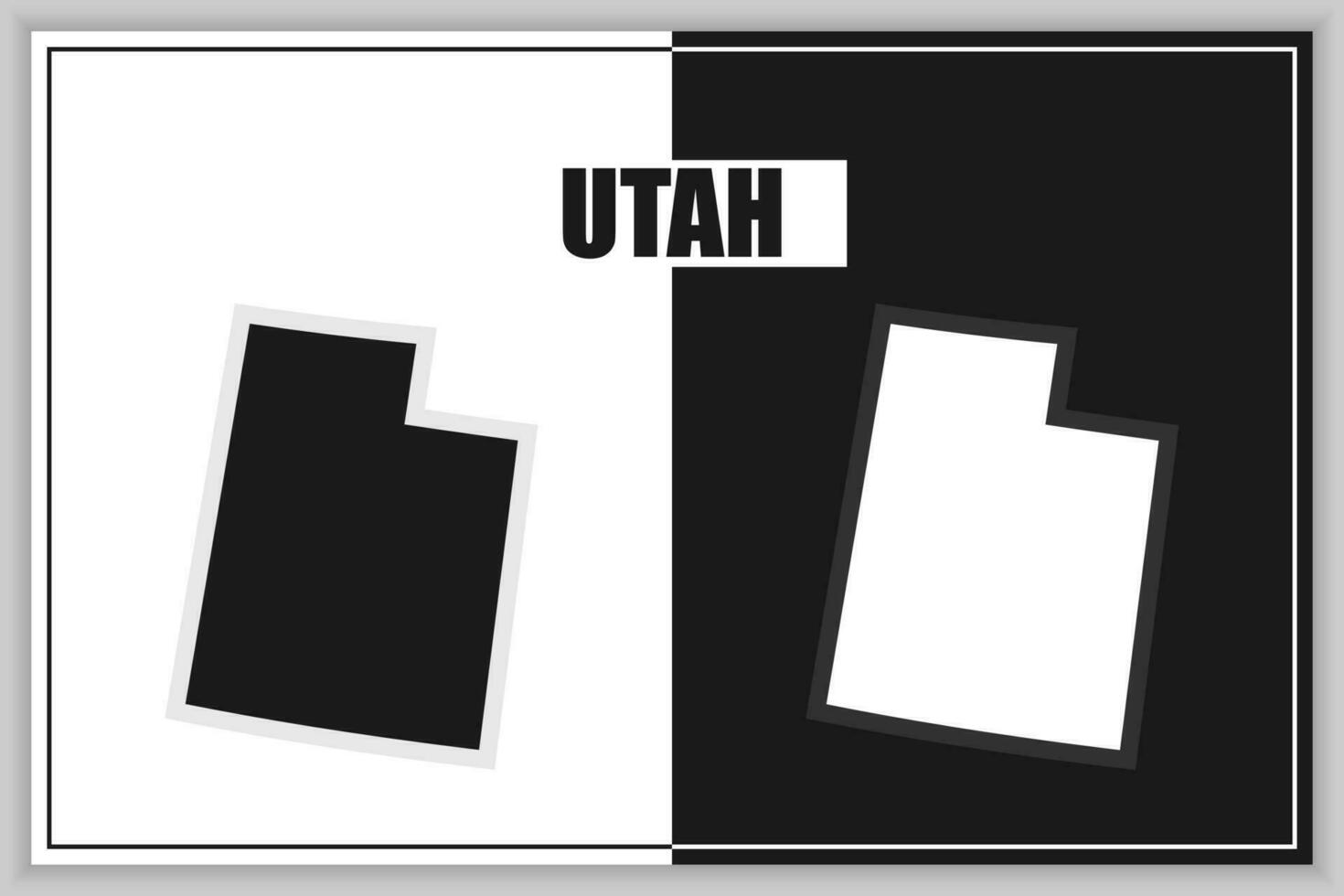 Flat style map of State of Utah, USA. Utah outline. Vector illustration