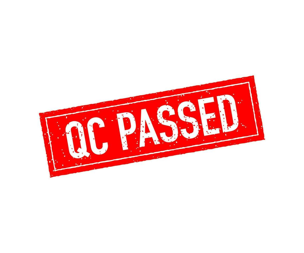 Qc passed, great design for any purposes. Qc passed. Vector illustration. Tick icon. Red stamp