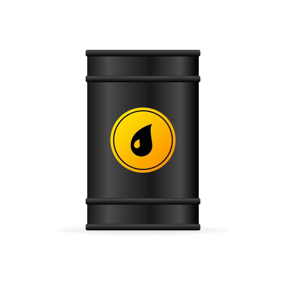 Flat style barrel oil for concept design. Isolated background. Flat cartoon vector illustration. Vector icon