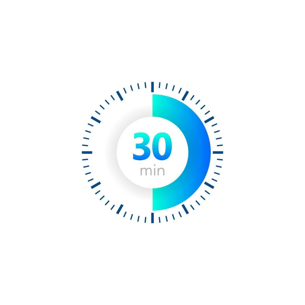 The 30 minutes, stopwatch vector icon, digital timer. clock and watch, timer, countdown symbol. Vector illustration