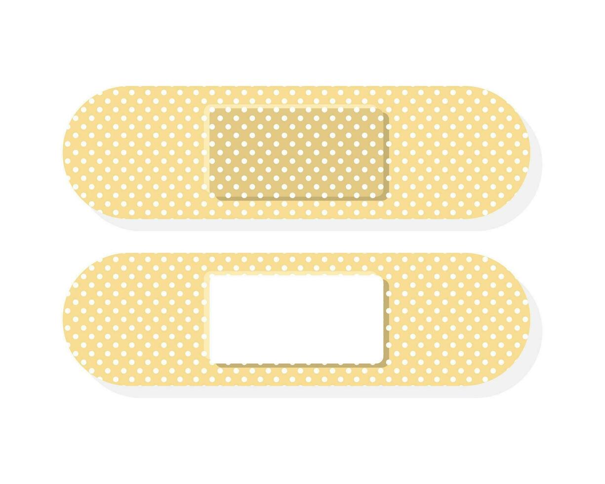 Elastic medical plasters. Adhesive bandage. vector