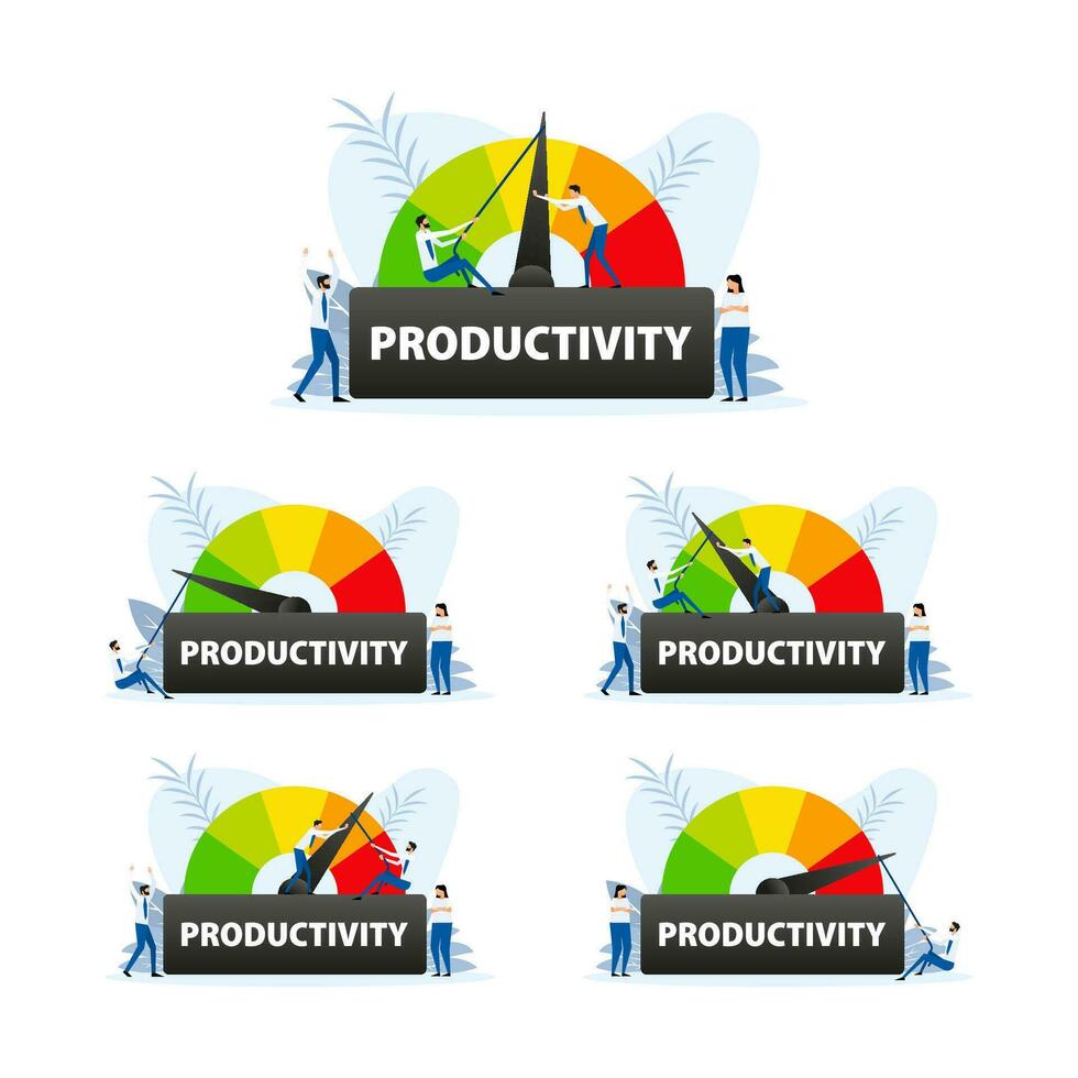 Productivity level meter. Tracking and Improving Your Efficiency for Maximum Results vector