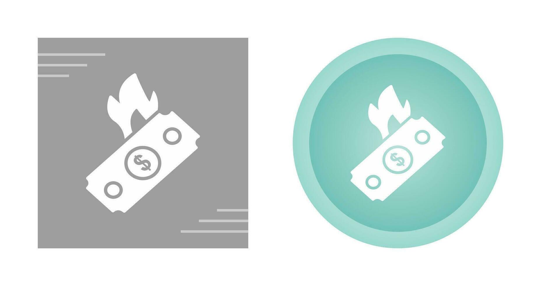 Dollar on Fire Vector Icon