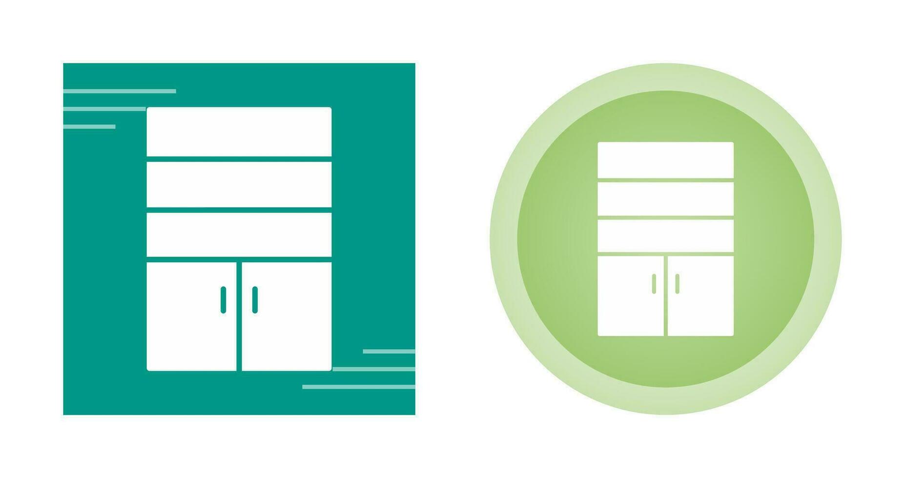 Cupboard with Shelves Vector Icon