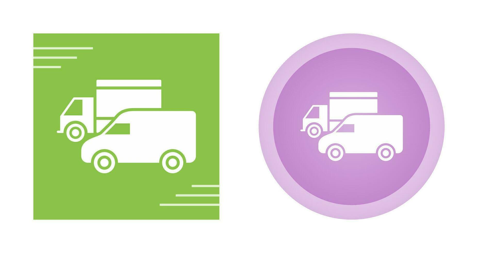 Parked Trucks Vector Icon