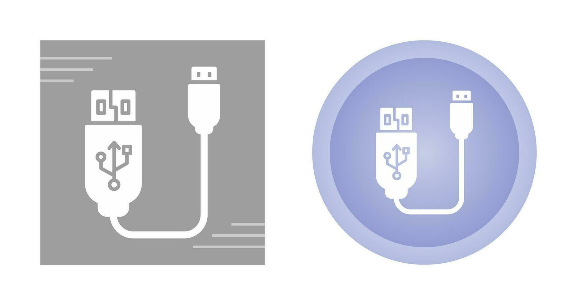 icono de vector de cable usb