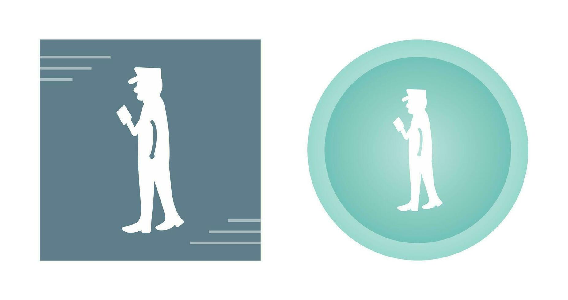 Guard Checking Passport Vector Icon