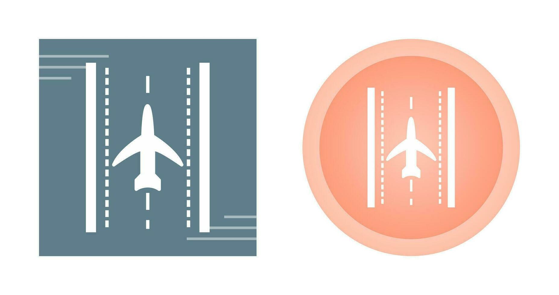 Plane on Runway Vector Icon