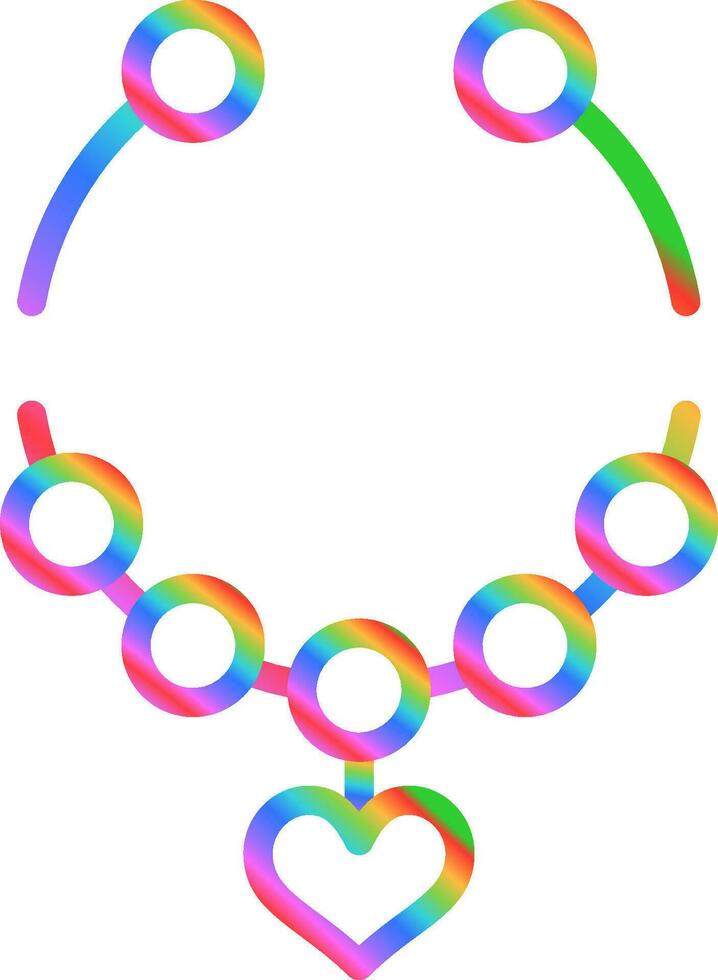 Heart Shaped Necklace Vector Icon