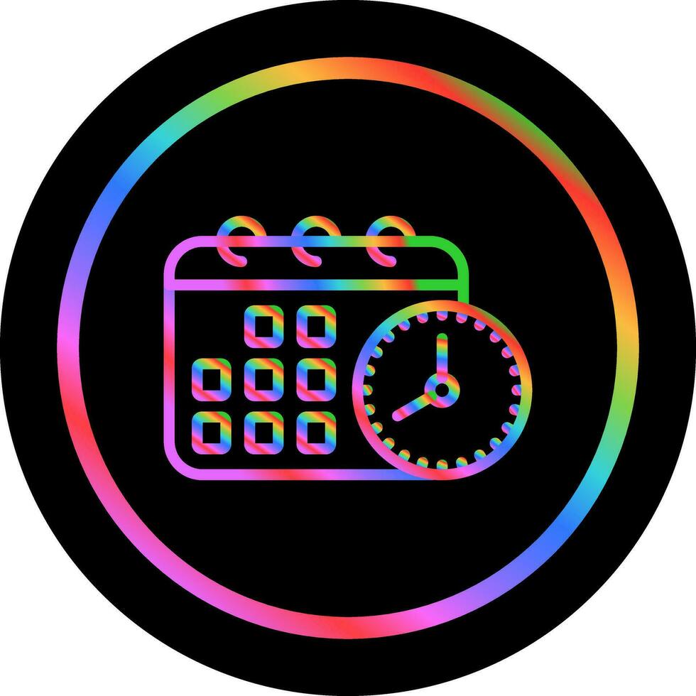 Calendar with clock Vector Icon